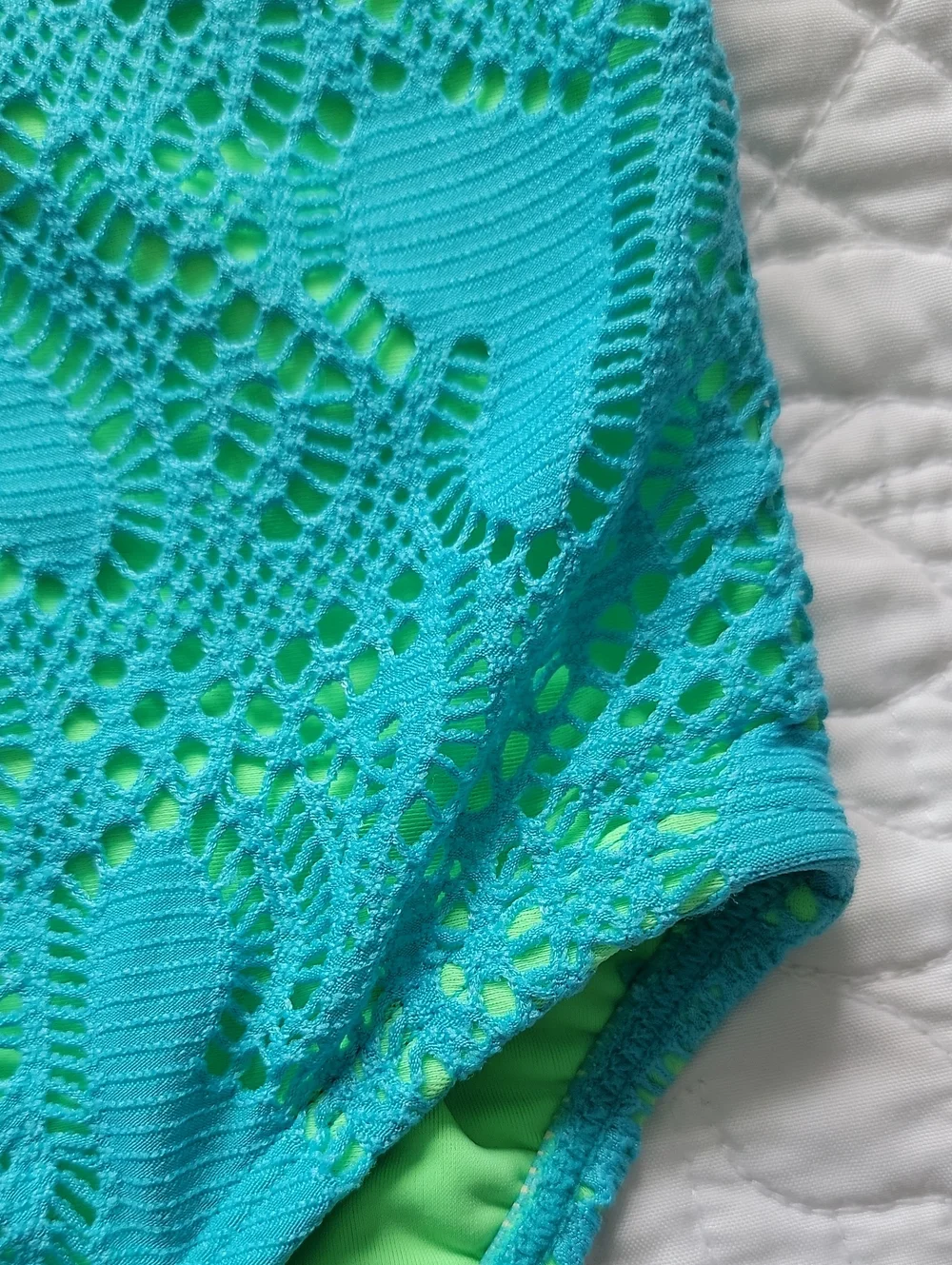 Circo Girls Teal and Lime Green One-Piece Swimsuit